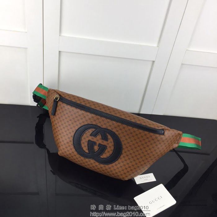 GUCCI古馳 新款 專櫃品質 原單 536416 棕絲印 休閒百搭款 腰包HY1384